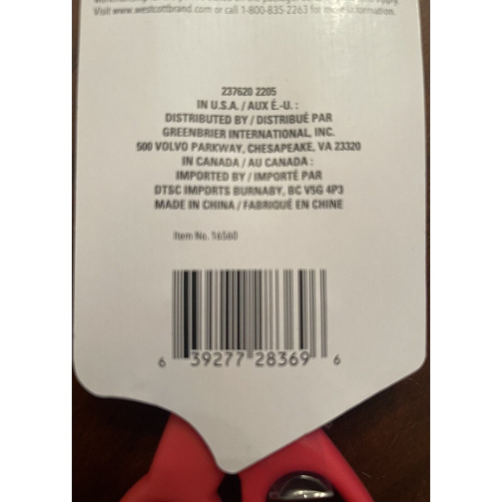Westcott Titanium Bonded Scissors, 7 Inch straight, Pink New Straight - Picture 3 of 3